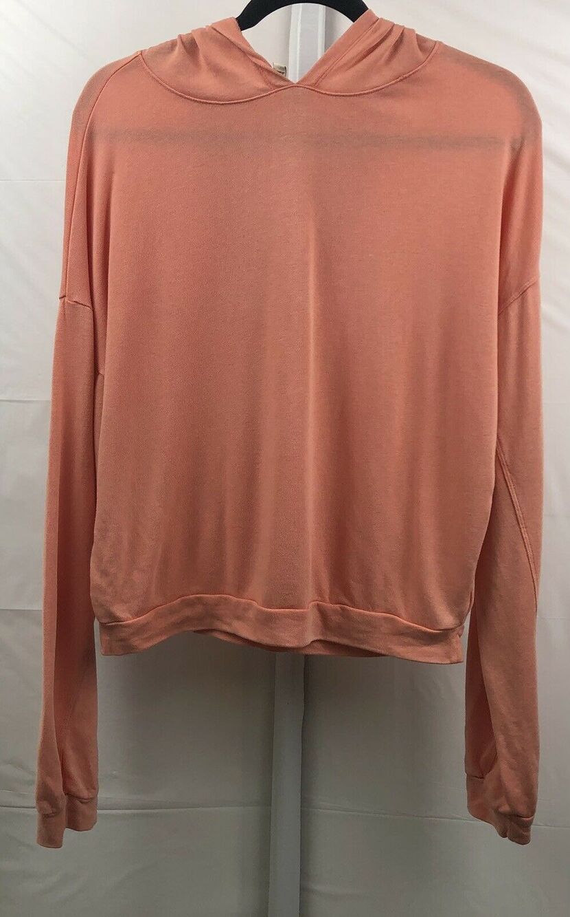 Express One Eleven Pullover Hoodie Women Small Peach Lyocell Viscose Stretch